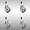 Service Caster 5 Inch 316SS Gray Polyurethane Swivel 1-3/8 Inch Expanding Stem Caster Set SCC SCC-SS316EX20S514-PPUB-138-4 - alternate 1